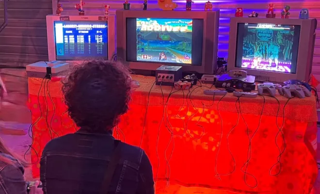 Corner Rétrogaming avec participants