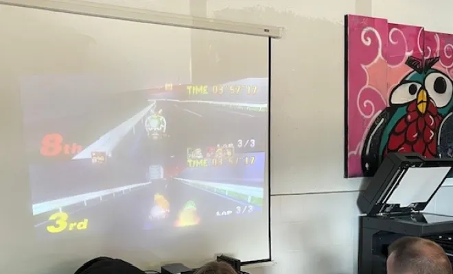 Mario Kart sur vidéo projecteur